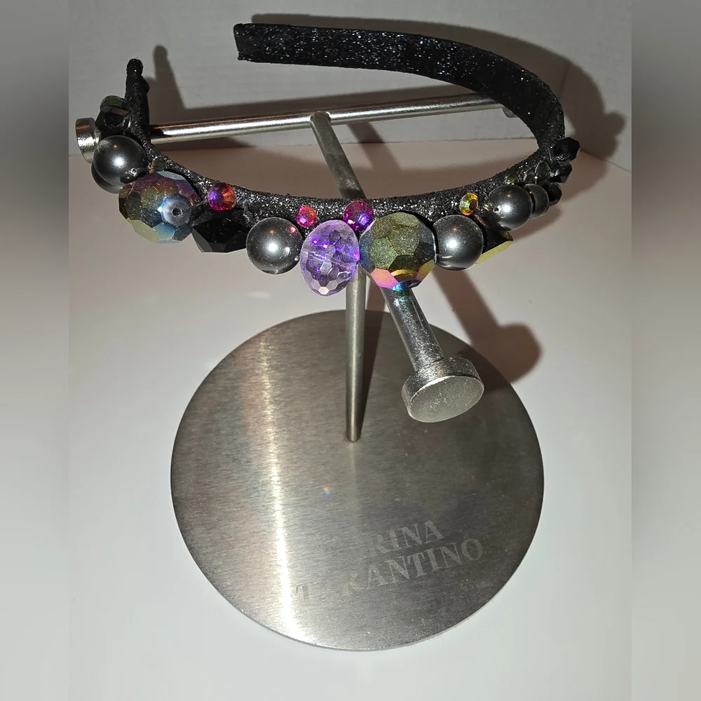 Tarina Tarantino Black and Jewel-Toned Headband